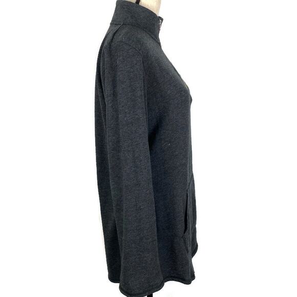 Artisians 1/2 Zip Embroidered Pullover Fleece Tunic Dark Gray Sweater Sz Medium - Picture 2 of 11